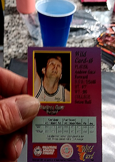 1992 Wild Card Collegiate #45 Andrew Gaze — back
