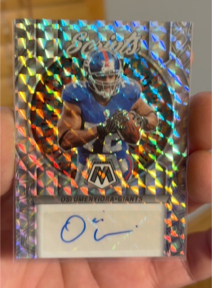 2023 Panini Mosaic Scripts #S60 Ottis Umenyiora — front