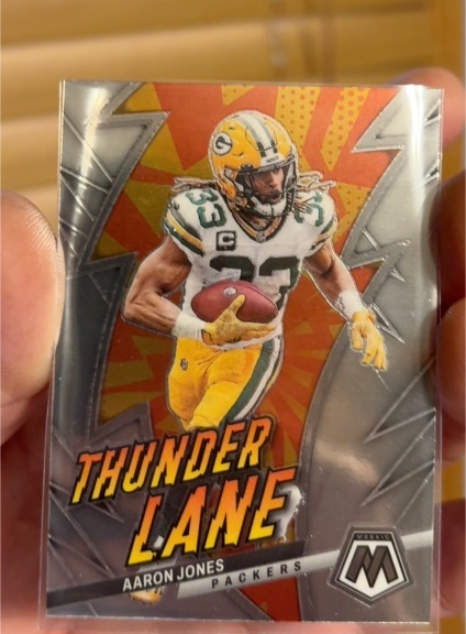 2023 Panini Mosaic Thunder Lane #TL-AJ Aaron Jones — front