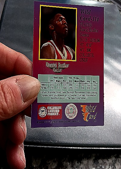1991 Wild Card 1st Edition #114 David Butler — back