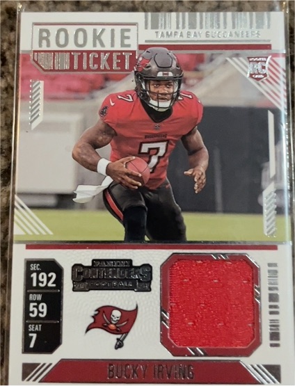 2024 Panini Contenders #RTS-BIG Bucky Irving Rookie Ticket Patch — front
