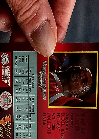 1991-92 Wild Card Red Hot Rookies #6 Stacy Augmon — back