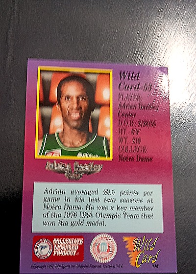 1992 Wild Card 1st Edition #53 Adrian Dantley — back