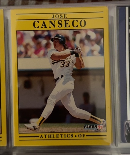 1991 Fleer #5 Jose Canseco — front