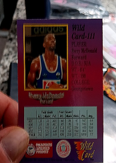 1992 Wild Card #111 Perry McDonald — back