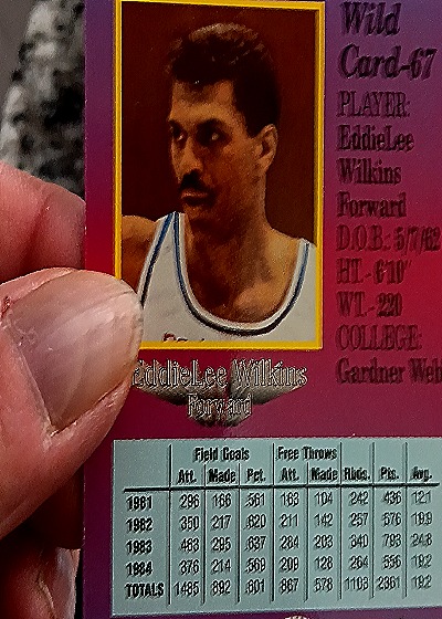 1991 Wild Card #67 Eddie Lee Wilkins — back