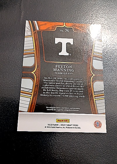 2023 Panini Select Draft Picks #76 Peyton Manning — back