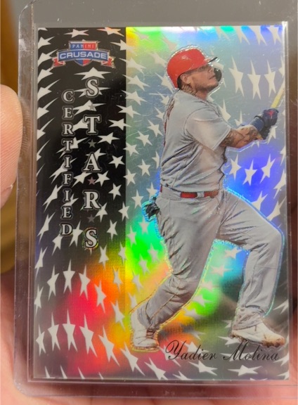 2025 Panini Crusade #7 Yadier Molina Certified Stars Silver Prizm — front