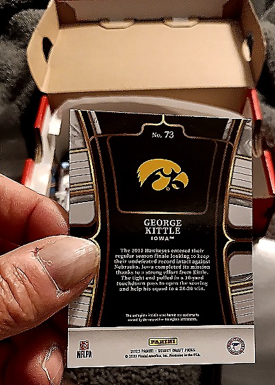 2023 Panini Select Draft Picks #73 George Kittle — back