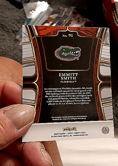 2023 Panini Select Draft Picks #91 Emmitt Smith — back
