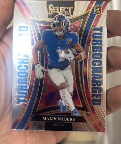 2024 Panini Select #15 Malik Nabers Turbocharged Rookie Card — front