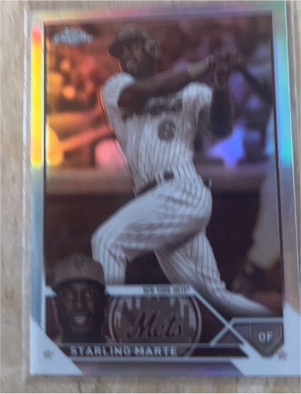 2023 Topps Chrome #199 Starling Marte Sepia Refractor — front
