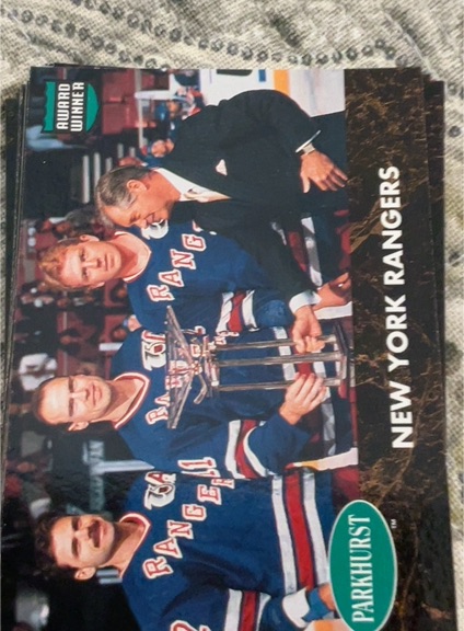 1991-92 Parkhurst PHC #PHC8 Brian Leetch/Mark Messier New York Rangers — front