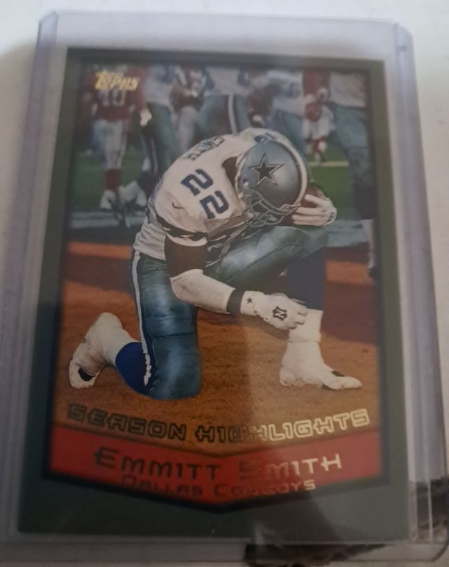 1999 Topps #322 Emmitt Smith Dallas Cowboys Season Highlights — front
