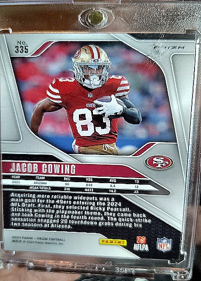 2024 Panini Prizm #335 Jacob Cowing — back