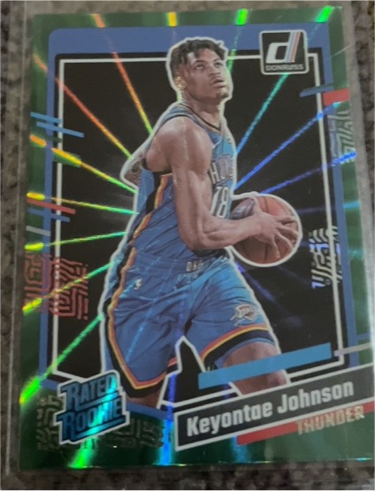 2023-24 Donruss #237 Keyontae Johnson Green Laser Holo Rated Rookie — front