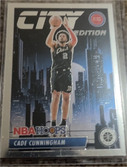 2023-24 Panini NBA Hoops Premium Stock City Edition #29 Cade Cunningham — front