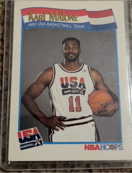 1991-92 NBA Hoops #580 Karl Malone USA Basketball — front