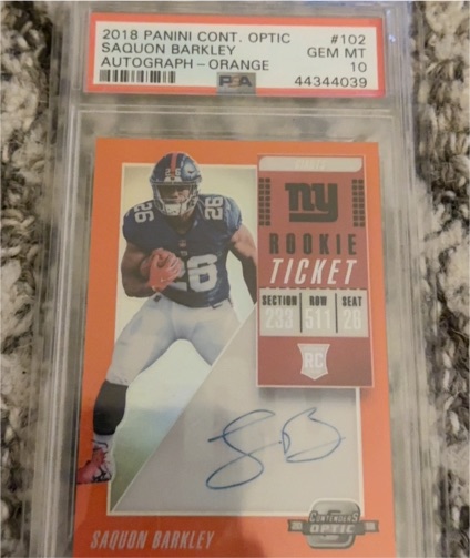 2018 Panini Contenders Optic #102 Saquon Barkley — front