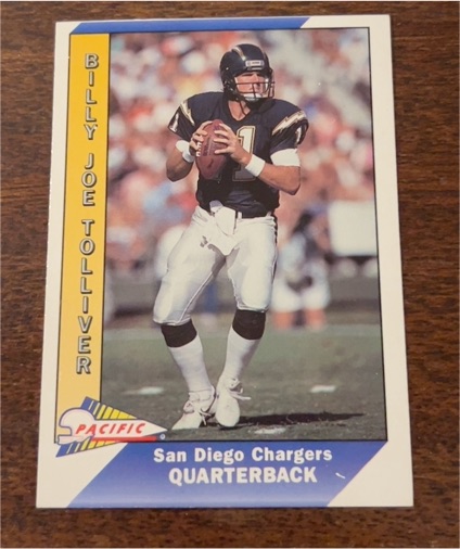 1991 Pacific Football #453 Billy Joe Tolliver — front