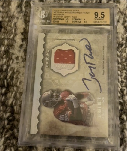 2010 Topps Five Star Veteran Autographed Patch #Jerry Rice — front