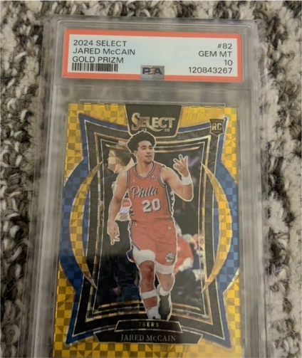 2024 Panini Select #82 Jared McCain Gold Prizm — front