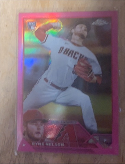 2023 Topps Chrome #193 Ryne Nelson Pink Refractor Rookie — front