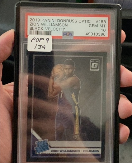 2019 Panini Donruss Optic #158 Zion Williamson Black Velocity — front