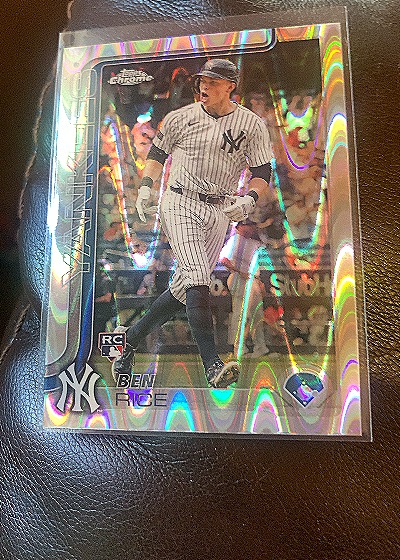 2025 Topps Chrome #139 Ben Rice RayWave Refractor Rookie Card — front