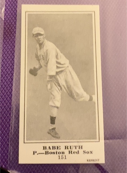 1915 Sporting News M101 #151 Babe Ruth — front
