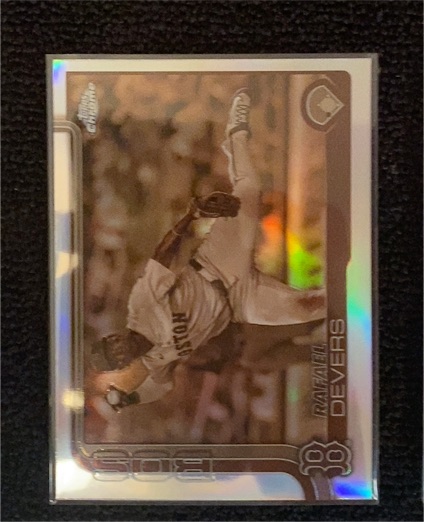 2025 Topps Chrome #127 Rafael Devers Sepia Refractor — front