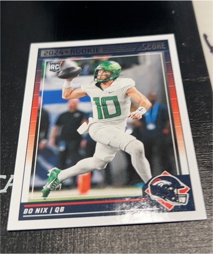 2024 Panini Score #332 Bo Nix Rookie Card — front