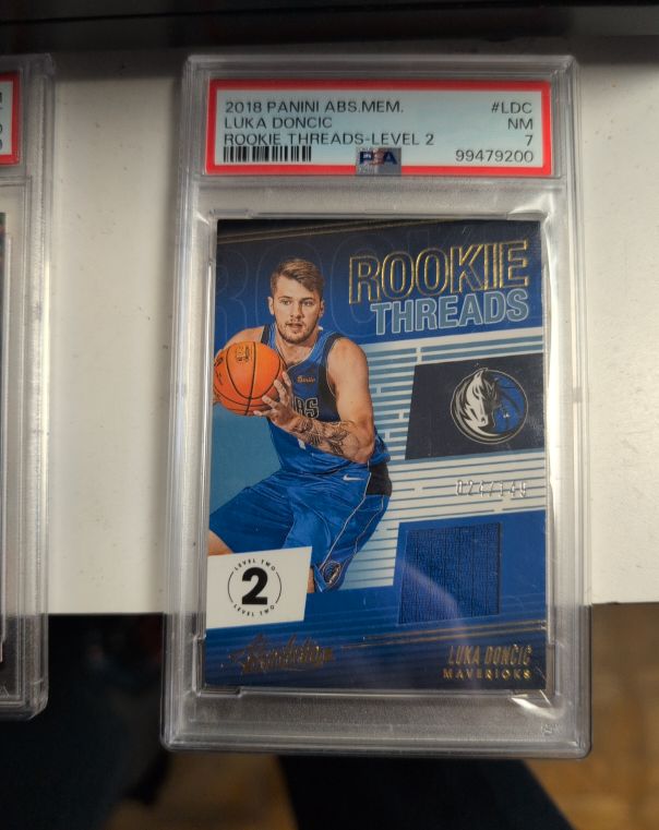 2018 Panini Absolute Memorabilia Rookie Threads Level 2 #LDC Luka Doncic — front