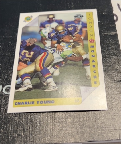 1991 Pro Set London Monarchs Charlie Young — front