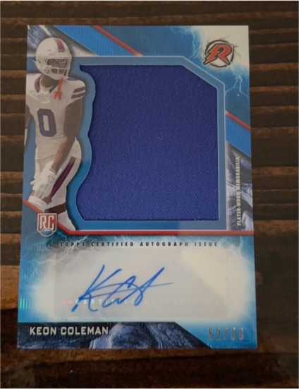 2025 Topps Resurgence #RPA-KC Keon Coleman Rookie Patch Autograph — front