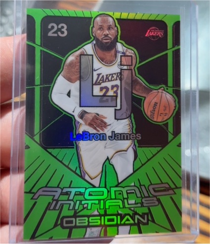 2023 Panini Obsidian Atomic Initials LeBron James — front