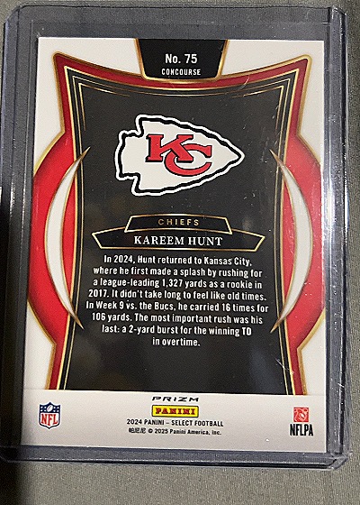2024 Panini Select Concourse #75 Kareem Hunt — back