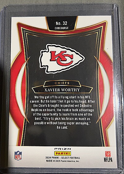 2024 Panini Select #32 Xavier Worthy — back