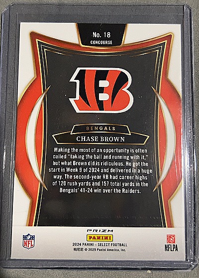2024 Panini Select #18 Chase Brown — back
