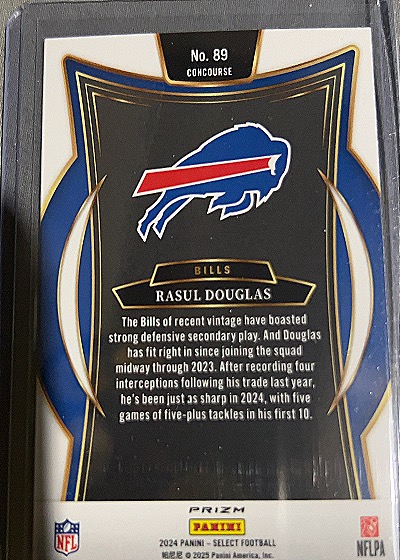 2024 Panini Select #89 Rasul Douglas — back
