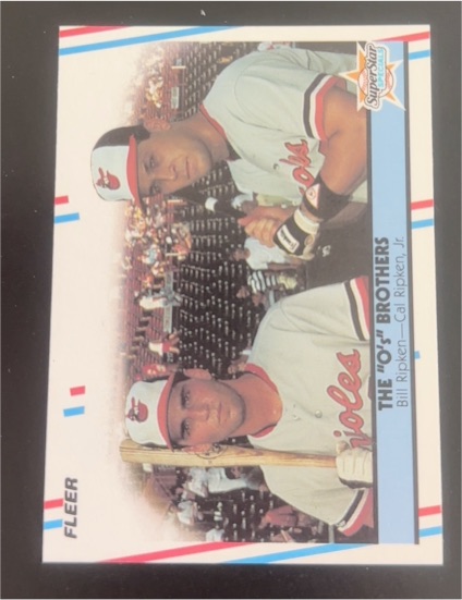 1988 Fleer #640 The O's Brothers Bill Ripken / Cal Ripken Jr. — front