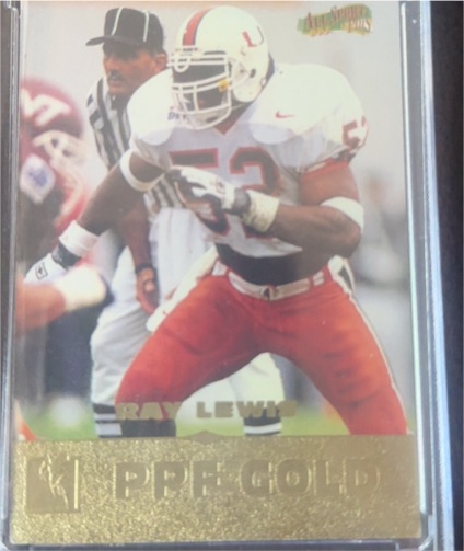 1996 Score Board All Sport PPF Gold #139 Ray Lewis — front