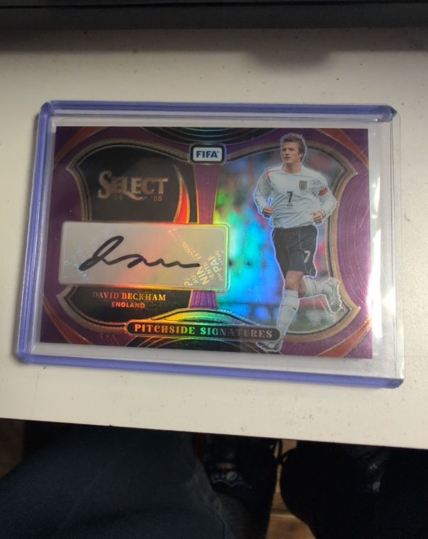 2024-25 Panini Select FIFA #PS-DB David Beckham Pitchside Signatures Purple — front