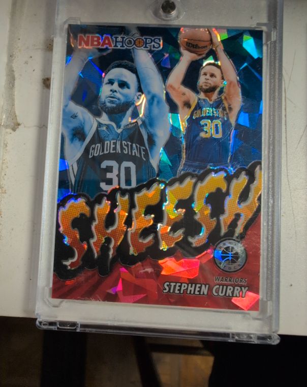 2023-24 Panini NBA Hoops Premium Stock #5 Stephen Curry Sheesh — front