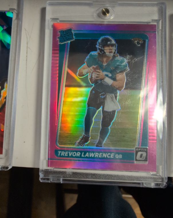 2021 Donruss Optic #P-251 Trevor Lawrence Rated Rookie Pink Prizm — front