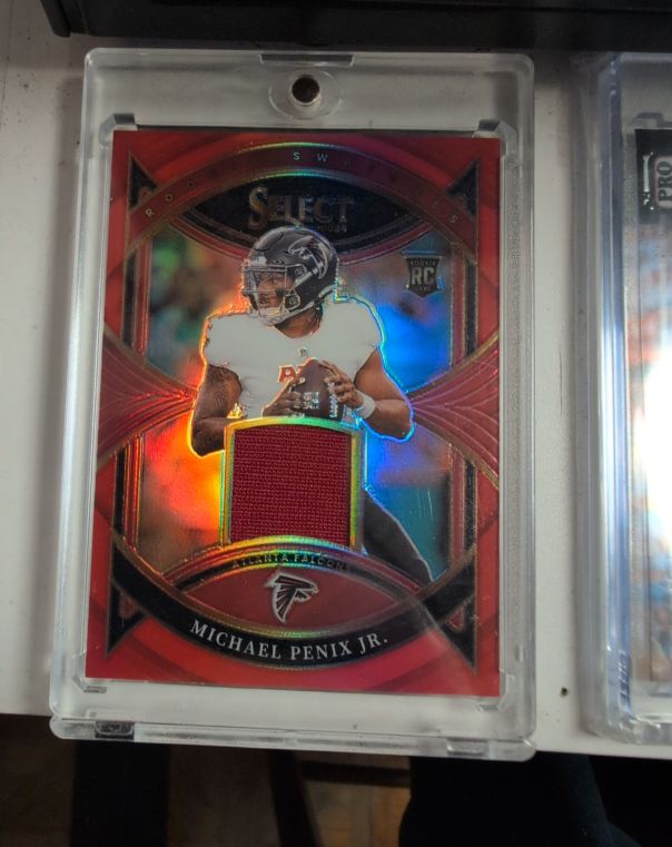 2024 Panini Select Rookie Swatches Red Prizm #RS-MPJ Michael Penix Jr. — front
