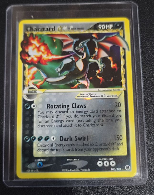 2006 Pokemon EX Dragon Frontiers #100 Charizard Gold Star — front