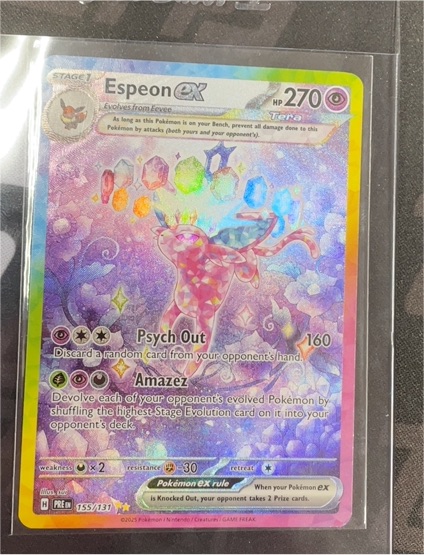 2025 Pokemon Prismatic Evolutions #155/131 Espeon ex — front