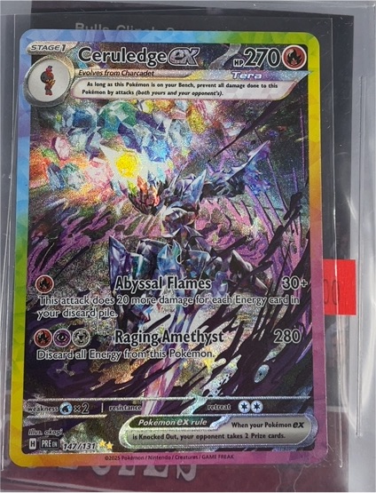 2025 Pokémon Prismatic Evolutions #147/131 Ceruledge ex — front