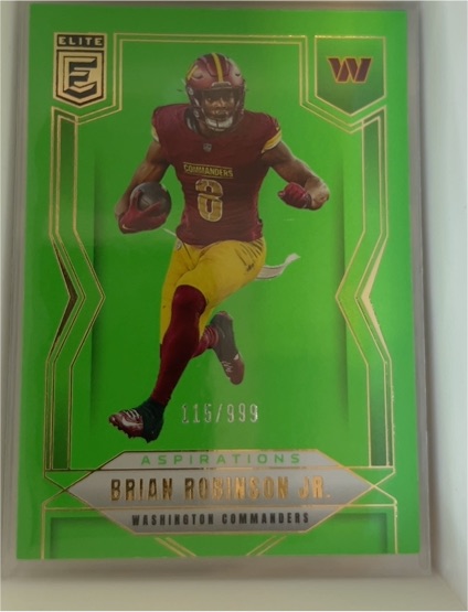 2025 Panini Donruss Elite #25 Brian Robinson Jr. Aspirations Lime Green /999 — front